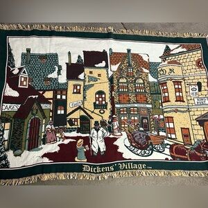 Vintage Dickens Village Throw Blanket